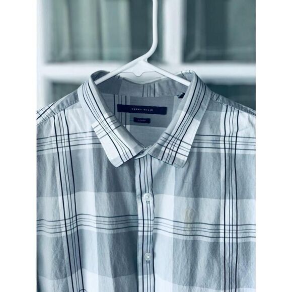 Perry Ellis Men’s XL Slim Fit Classic Button Down Long Sleeve Plaid Casual Shirt - Picture 5 of 9